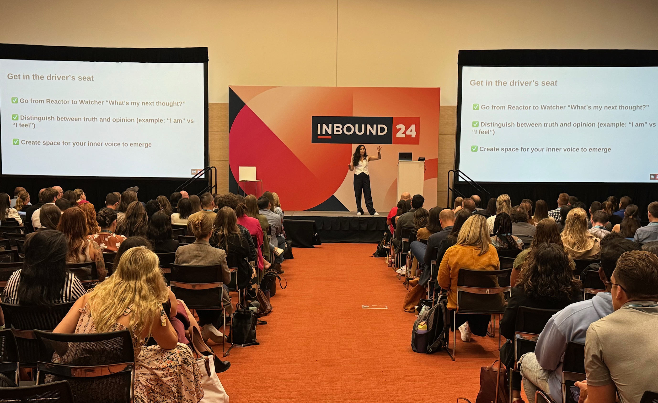 Claire speaking at INBOUND conference