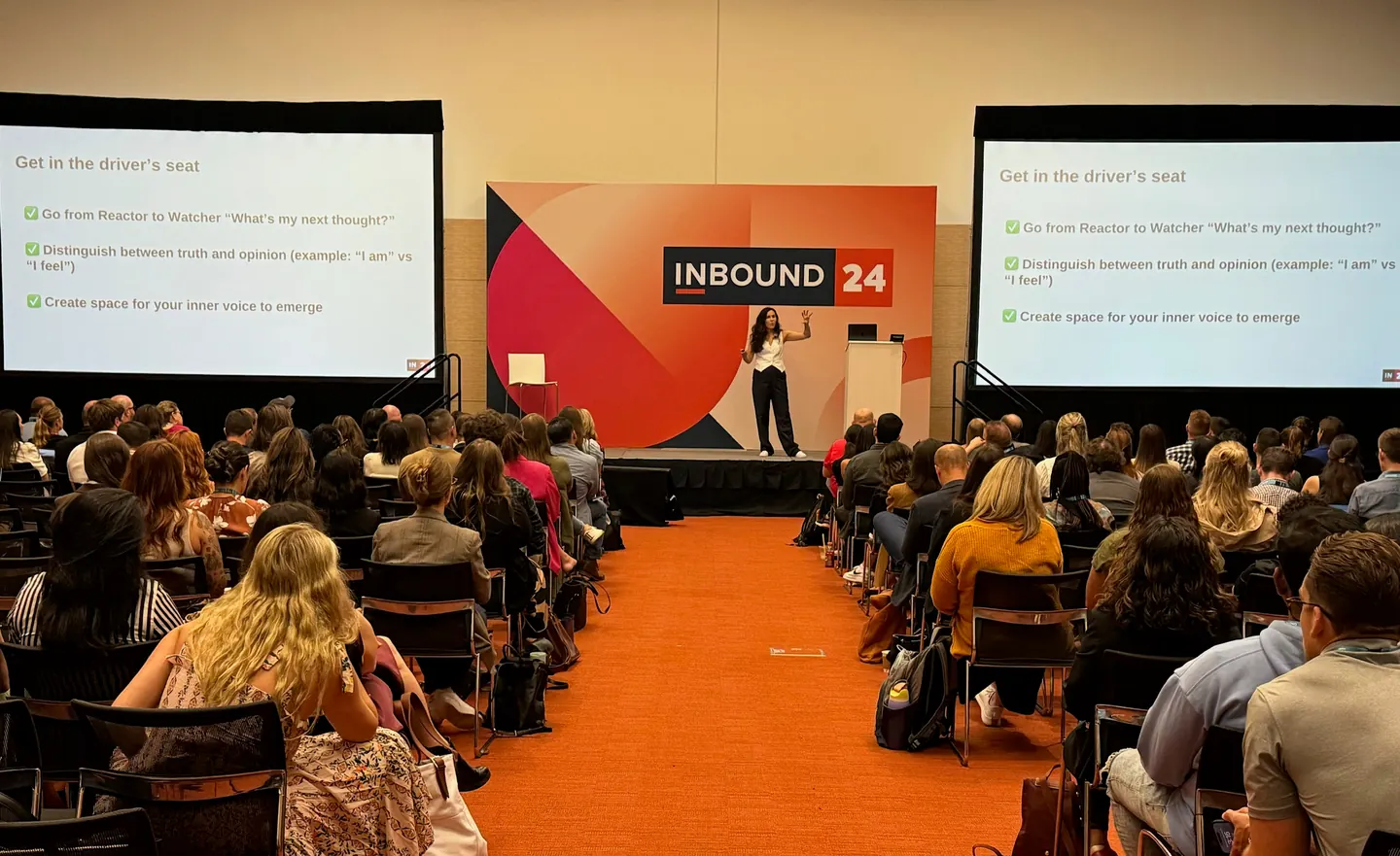 Claire speaking at INBOUND conference