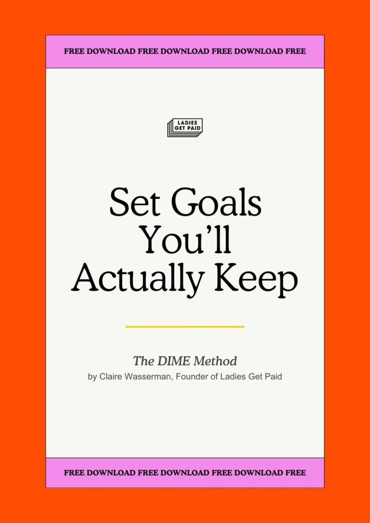Cover of Set Goals You'll Actually Keep, the DIME Method workbook by Claire Wasserman